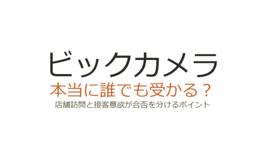 ビックカメラは誰でも受かる？店舗訪問と接客意欲が合否を分けるポイント