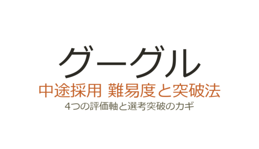 グーグルの中途採用難易度は？4つの評価軸と選考突破のカギ